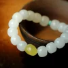 10MM Natural White Jade Jasper Elastic Bracelet Charms Luxury Fine Jewelry Couple Personalized Beaded Bangle Men Women