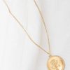 Flower Decor Round Charm Necklace