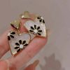 French Style Personality Small Daisy & Heart Shaped Earrings