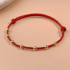 1pc Simple Style Adjustable Ladies Bracelet With 7 Golden Copper Beads