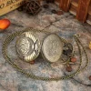 Vintage Emblem USSR Soviet Badges Hammer Sickle Pocket Watch Bronze Russia Army CCCP Communism Necklace Clock Chain Men Women