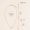 6pcs/Set Women's Leather Strap Quartz Watch, Butterfly & Star Necklace & Bracelet, Ring, And Earrings